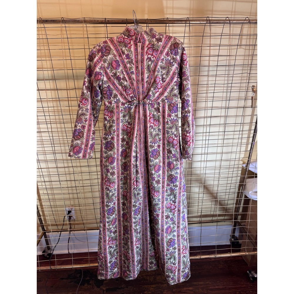 Mr. Jac by Martin‎ Marks Floral Paisley Mod Maxi Dress Vintage Long Sleeve Gown